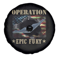 Operation Epic Fury Spare Tire Cover Military Bomber Jet American Flag