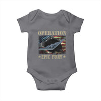 Operation Epic Fury Baby Onesie Military Bomber Jet American Flag