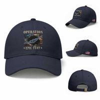 Operation Epic Fury Baseball Cap Military Bomber Jet American Flag