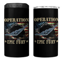 Operation Epic Fury 4 in 1 Can Cooler Tumbler Military Bomber Jet American Flag