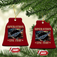 Operation Epic Fury Ceramic Ornament Military Bomber Jet American Flag