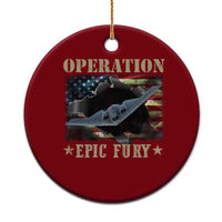 Operation Epic Fury Ceramic Ornament Military Bomber Jet American Flag