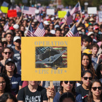 Operation Epic Fury Protest Sign Military Bomber Jet American Flag