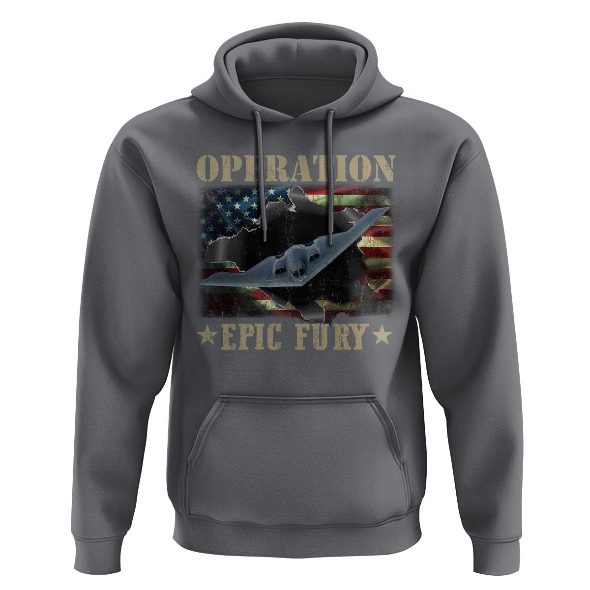 Operation Epic Fury Hoodie Military Bomber Jet American Flag