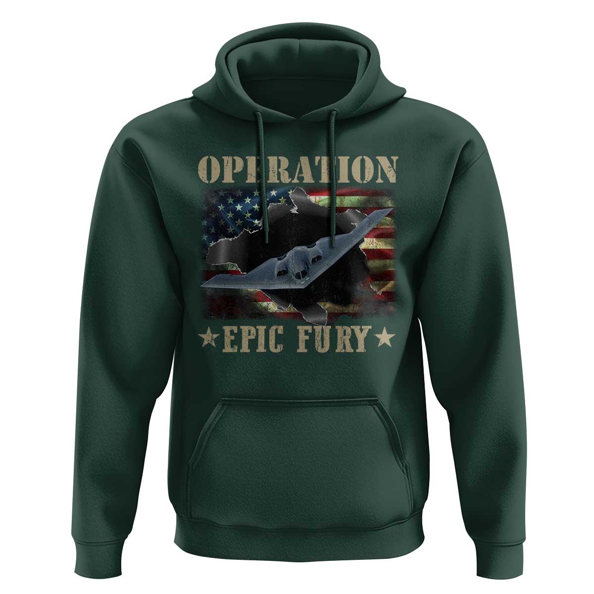 Operation Epic Fury Hoodie Military Bomber Jet American Flag