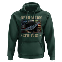 Operation Epic Fury Hoodie Military Bomber Jet American Flag