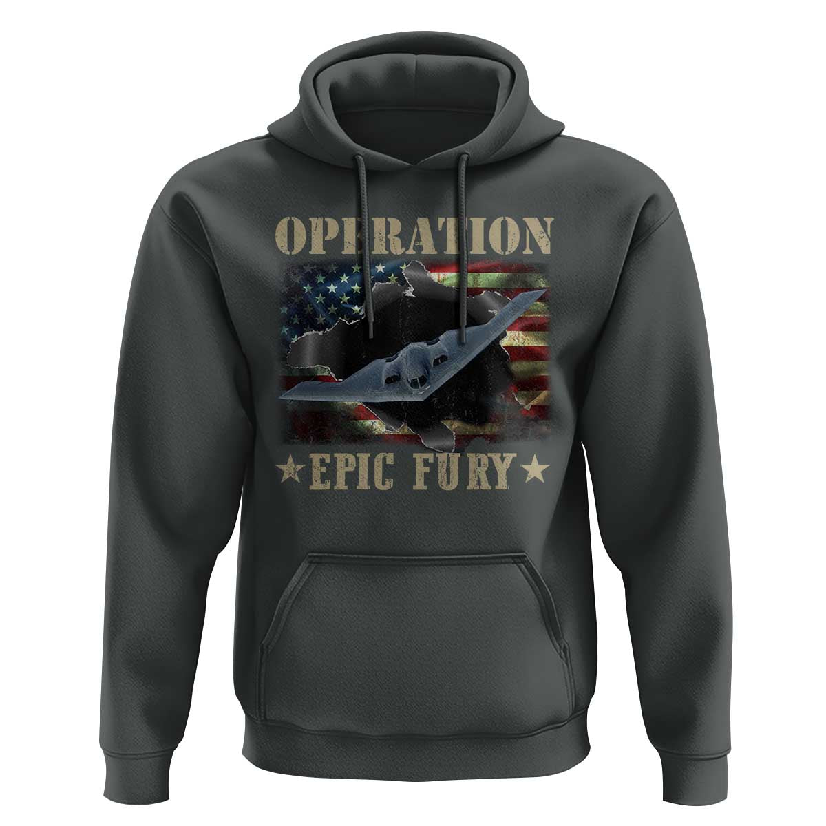Operation Epic Fury Hoodie Military Bomber Jet American Flag