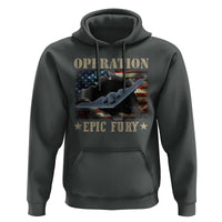 Operation Epic Fury Hoodie Military Bomber Jet American Flag