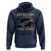 Operation Epic Fury Hoodie Military Bomber Jet American Flag