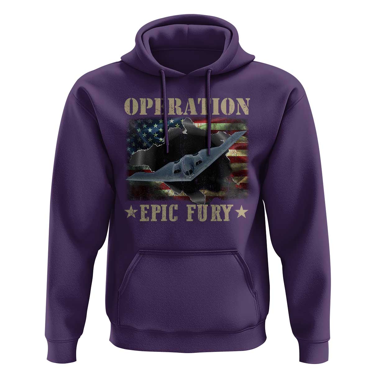 Operation Epic Fury Hoodie Military Bomber Jet American Flag