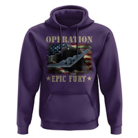 Operation Epic Fury Hoodie Military Bomber Jet American Flag