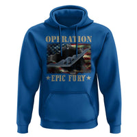 Operation Epic Fury Hoodie Military Bomber Jet American Flag