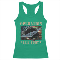 Operation Epic Fury Racerback Tank Top Military Bomber Jet American Flag