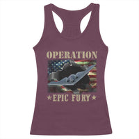 Operation Epic Fury Racerback Tank Top Military Bomber Jet American Flag