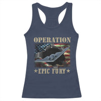 Operation Epic Fury Racerback Tank Top Military Bomber Jet American Flag