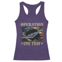 Operation Epic Fury Racerback Tank Top Military Bomber Jet American Flag