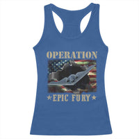 Operation Epic Fury Racerback Tank Top Military Bomber Jet American Flag