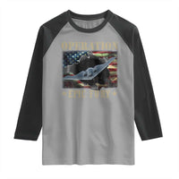 Operation Epic Fury Raglan Shirt Military Bomber Jet American Flag