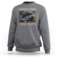 Operation Epic Fury Sweatshirt Military Bomber Jet American Flag