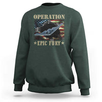 Operation Epic Fury Sweatshirt Military Bomber Jet American Flag