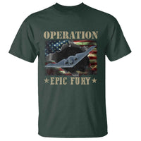 Operation Epic Fury T Shirt Military Bomber Jet American Flag