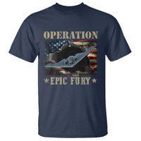 Operation Epic Fury T Shirt Military Bomber Jet American Flag