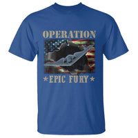 Operation Epic Fury T Shirt Military Bomber Jet American Flag
