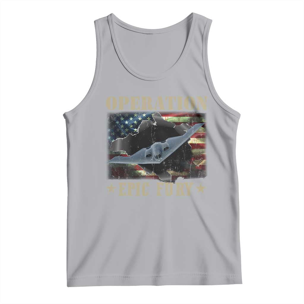 Operation Epic Fury Tank Top Military Bomber Jet American Flag