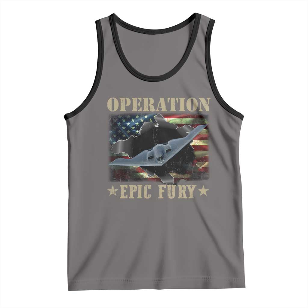 Operation Epic Fury Tank Top Military Bomber Jet American Flag