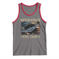 Operation Epic Fury Tank Top Military Bomber Jet American Flag
