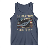 Operation Epic Fury Tank Top Military Bomber Jet American Flag