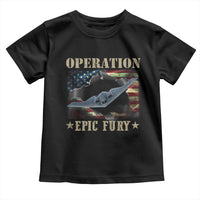 Operation Epic Fury Toddler T Shirt Military Bomber Jet American Flag