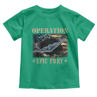 Operation Epic Fury Toddler T Shirt Military Bomber Jet American Flag