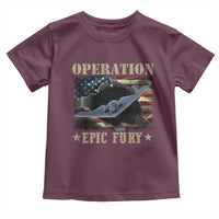 Operation Epic Fury Toddler T Shirt Military Bomber Jet American Flag