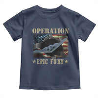 Operation Epic Fury Toddler T Shirt Military Bomber Jet American Flag