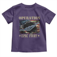 Operation Epic Fury Toddler T Shirt Military Bomber Jet American Flag