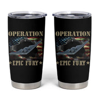 Operation Epic Fury Tumbler Cup Military Bomber Jet American Flag