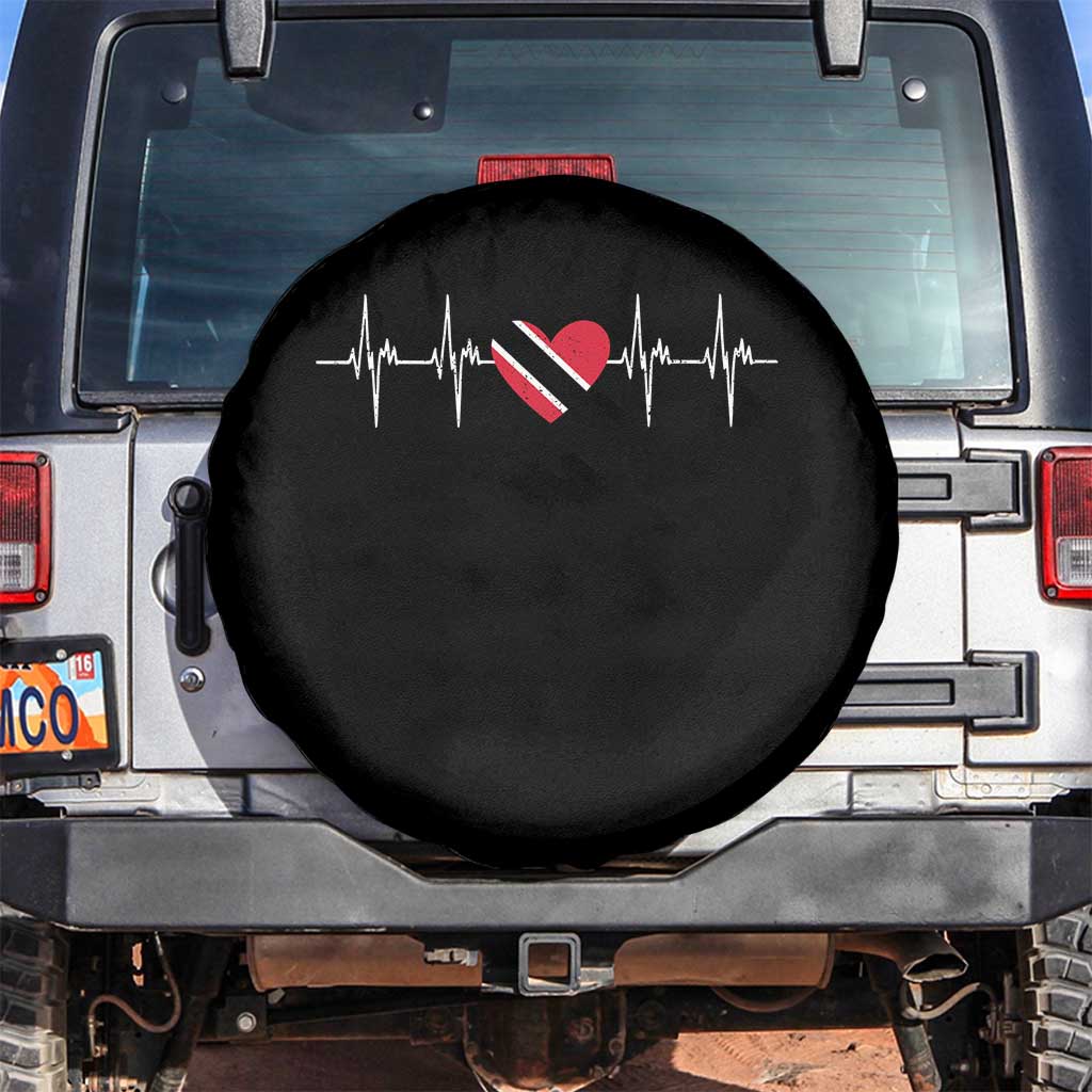 Trinidad And Tobago Heartbeat Trinidadian Flag Spare Tire Cover - Wonder Print Shop