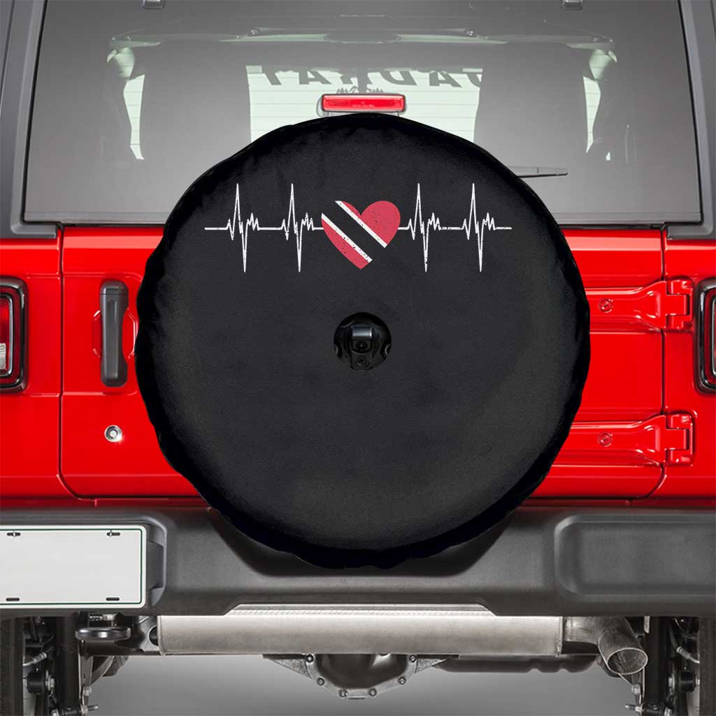 Trinidad And Tobago Heartbeat Trinidadian Flag Spare Tire Cover - Wonder Print Shop