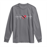 Trinidad And Tobago Heartbeat Trinidadian Flag Long Sleeve Shirt - Wonder Print Shop