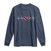 Trinidad And Tobago Heartbeat Trinidadian Flag Long Sleeve Shirt - Wonder Print Shop