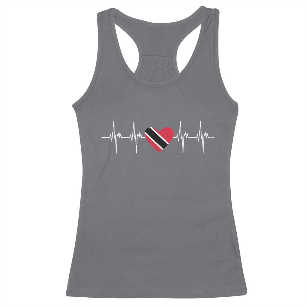 Trinidad And Tobago Heartbeat Trinidadian Flag Racerback Tank Top - Wonder Print Shop