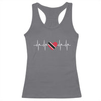 Trinidad And Tobago Heartbeat Trinidadian Flag Racerback Tank Top - Wonder Print Shop
