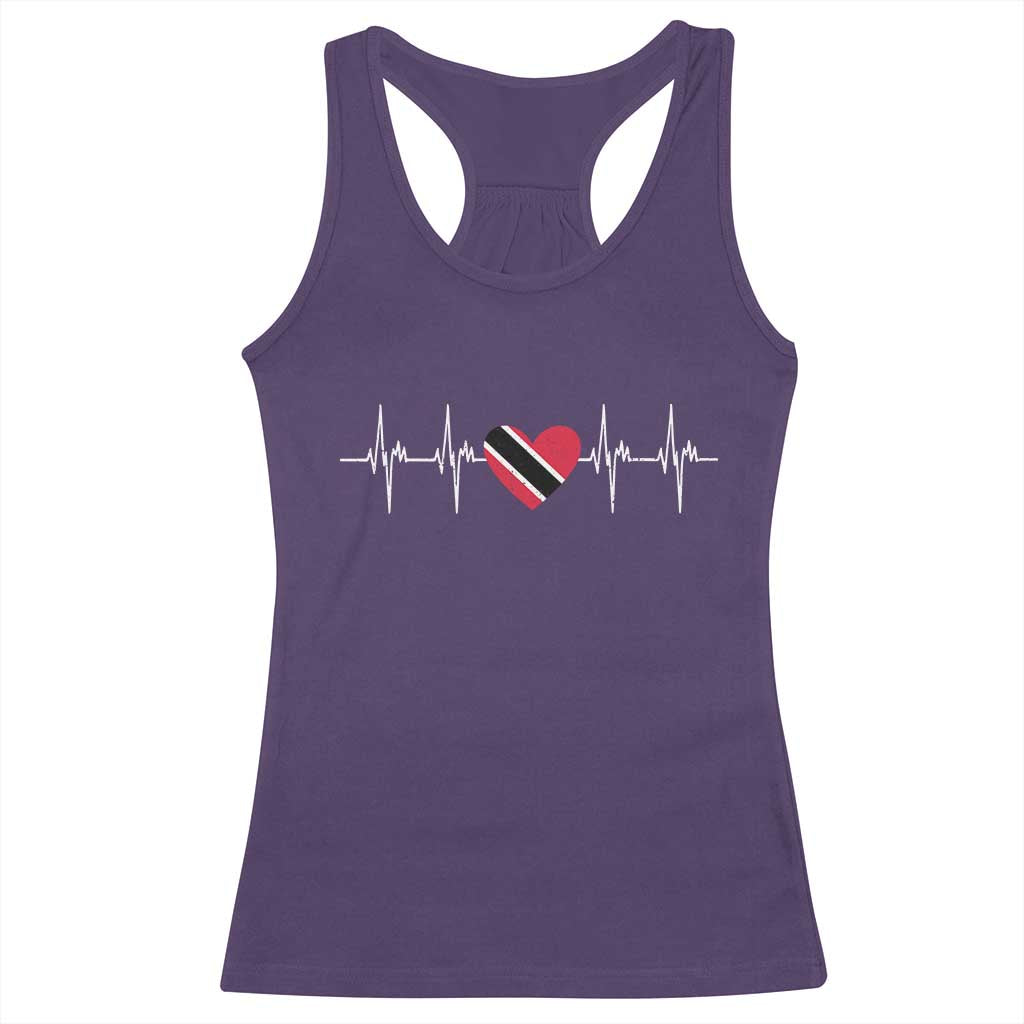 Trinidad And Tobago Heartbeat Trinidadian Flag Racerback Tank Top - Wonder Print Shop