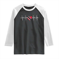 Trinidad And Tobago Heartbeat Trinidadian Flag Raglan Shirt - Wonder Print Shop