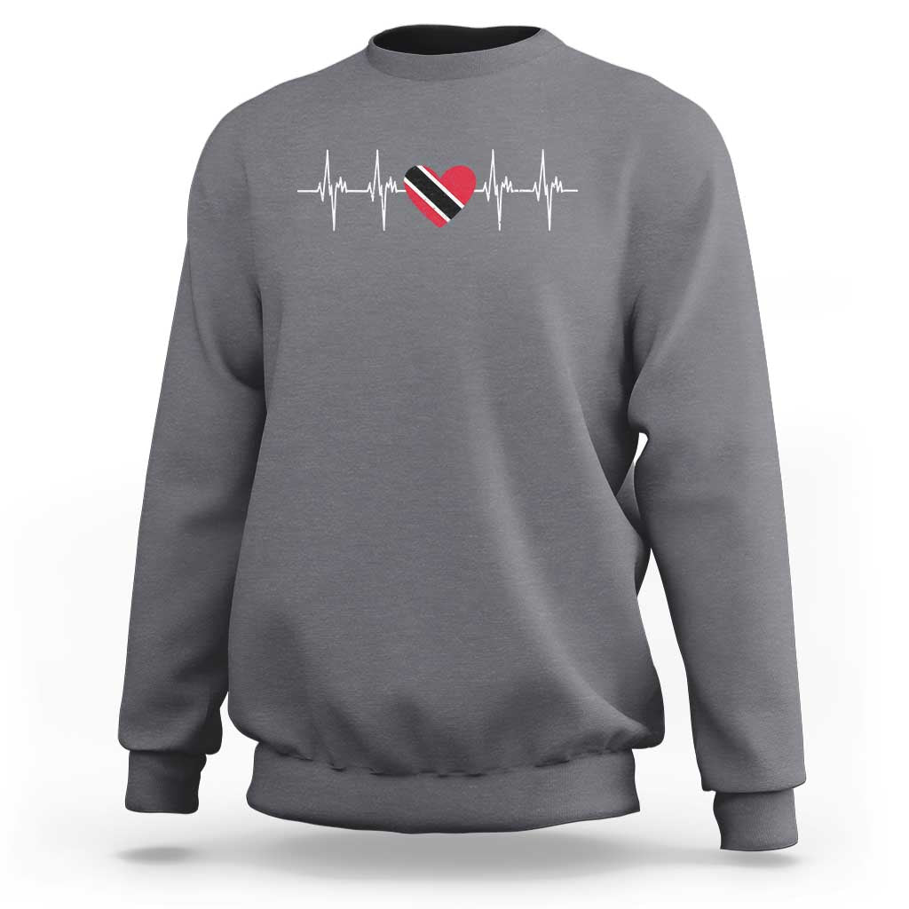 Trinidad And Tobago Heartbeat Trinidadian Flag Sweatshirt - Wonder Print Shop