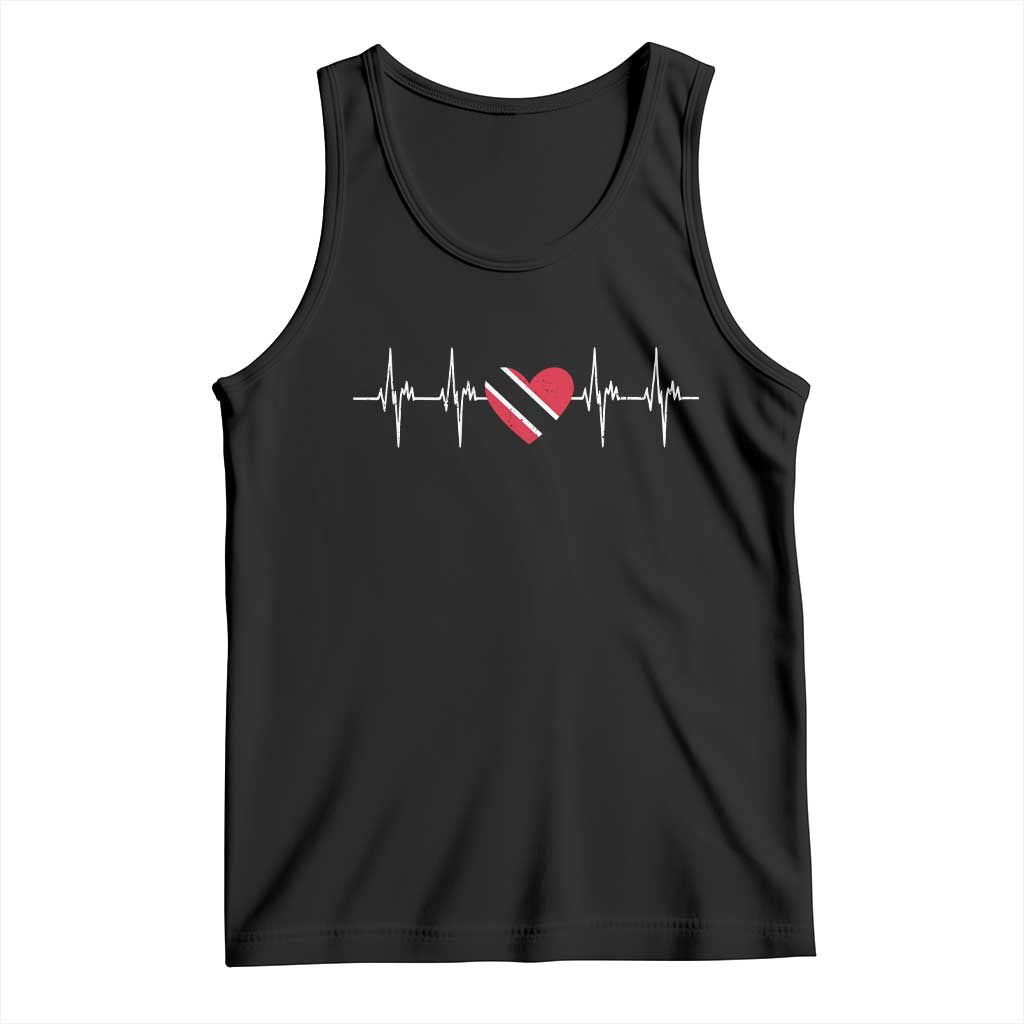 Trinidad And Tobago Heartbeat Trinidadian Flag Tank Top - Wonder Print Shop