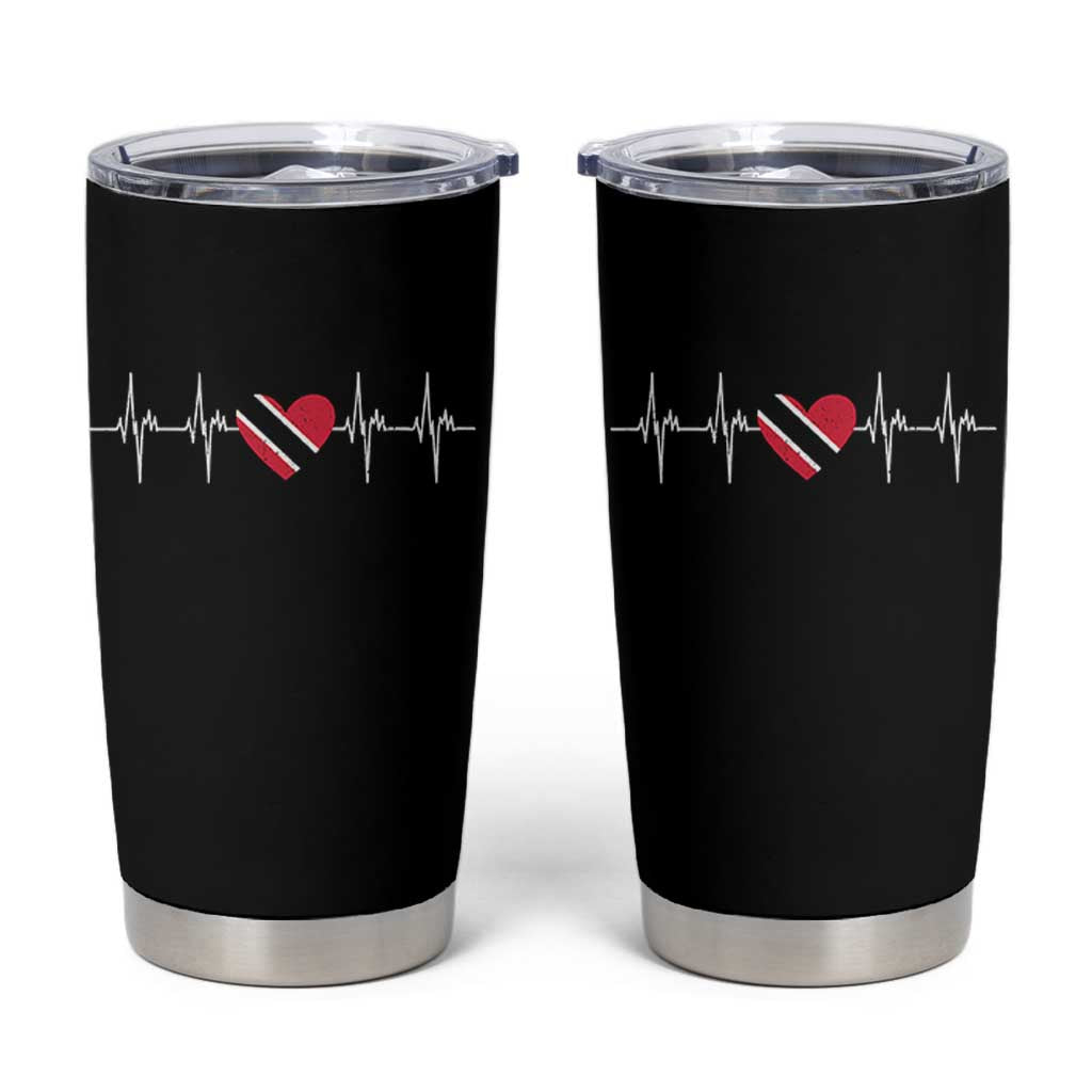 Trinidad And Tobago Heartbeat Trinidadian Flag Tumbler Cup - Wonder Print Shop