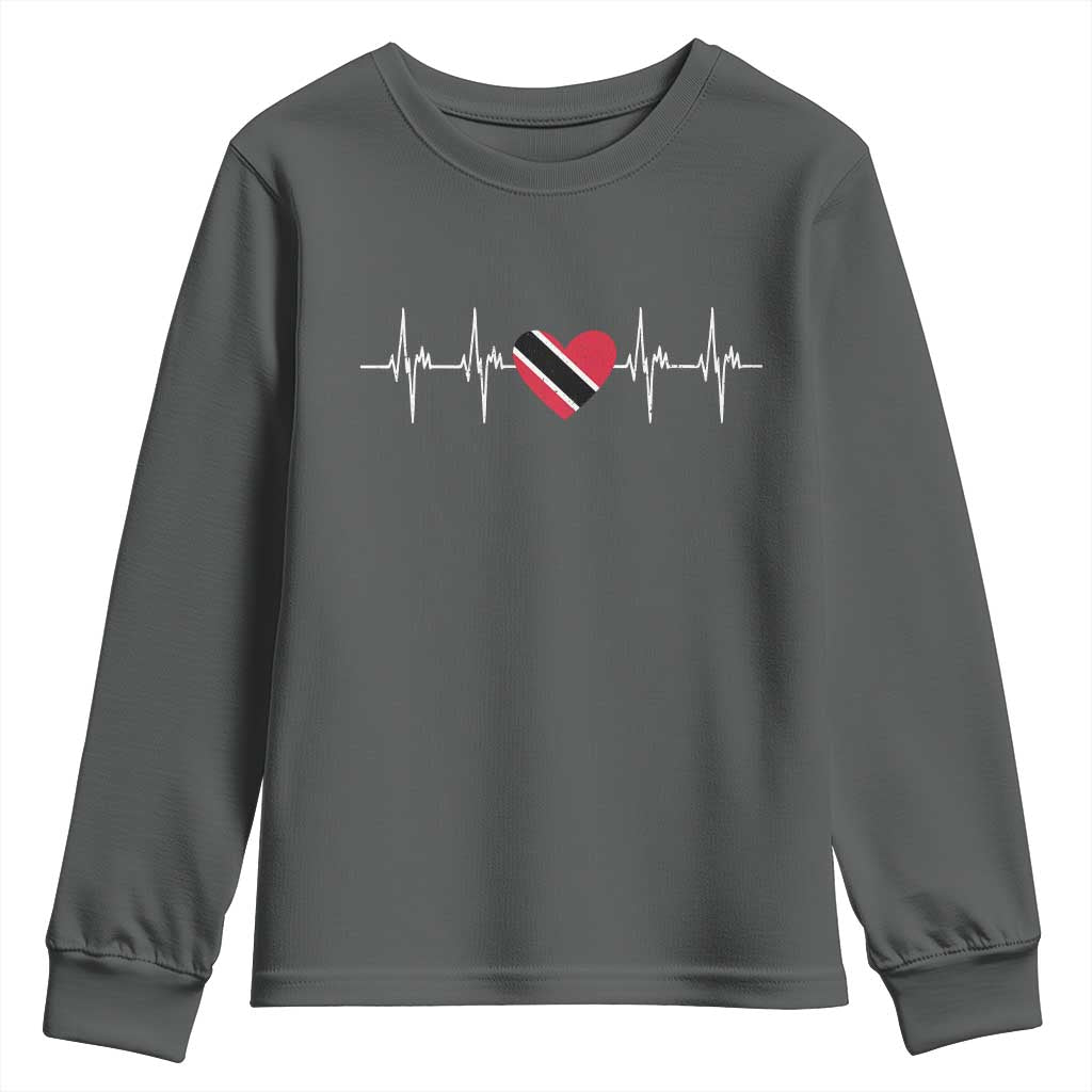 Trinidad And Tobago Heartbeat Trinidadian Flag Youth Sweatshirt - Wonder Print Shop