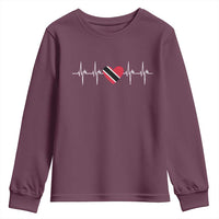Trinidad And Tobago Heartbeat Trinidadian Flag Youth Sweatshirt - Wonder Print Shop